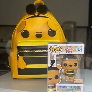 Winnie the Pooh bee funko pop and loungefly